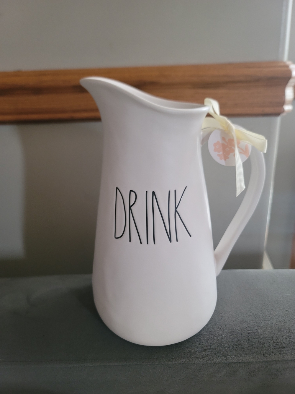Rae Dunn White 'DRINK' Pitcher